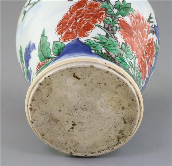 A Chinese wucai vase baluster jar, 17th century, H. 20.5cm